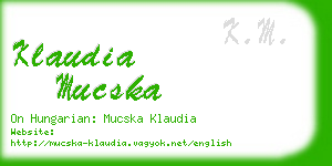 klaudia mucska business card